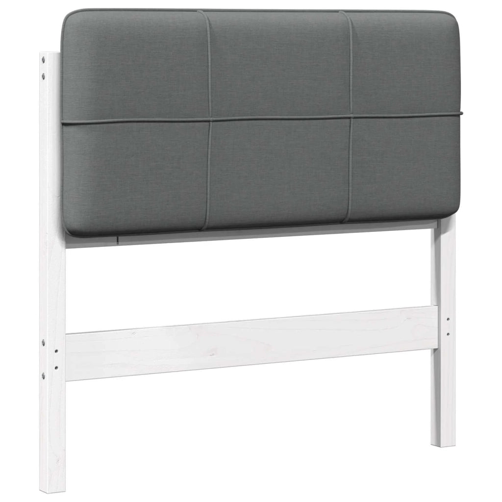 Testiera | Testata imbottita Bianco e grigio chiaro 75 cm Pino massello
