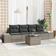 Set Divano da Giardino con cuscino 5 pcs Grigio polyrattan 3355598