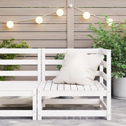 Divano Angolare da Giardino-Sofa da Giardino-Divanetto da esterno Bianco in Legno Massello di Pino 964791
