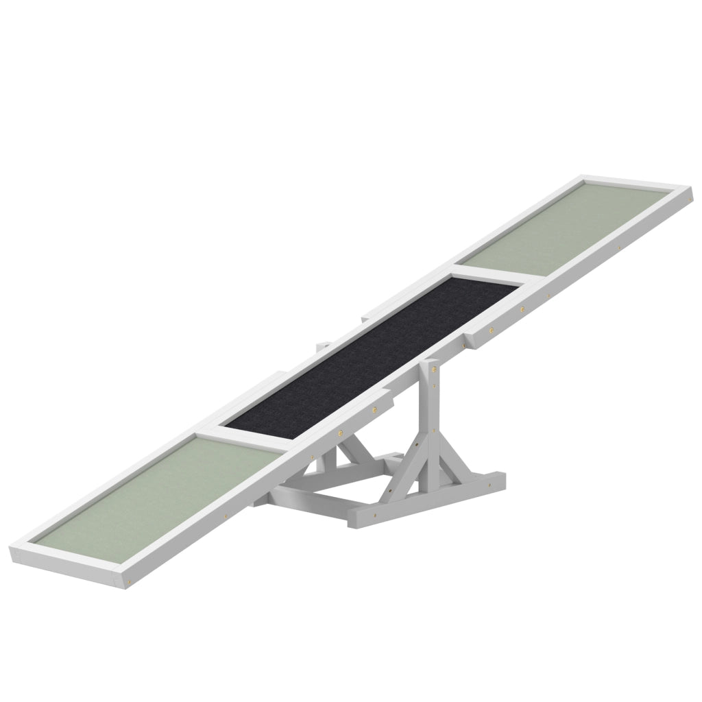 Tavola Equilibrio Agility Cani ¨C Xylo ¨C Antiscivolo 180x30x30cm Grigio Bianco