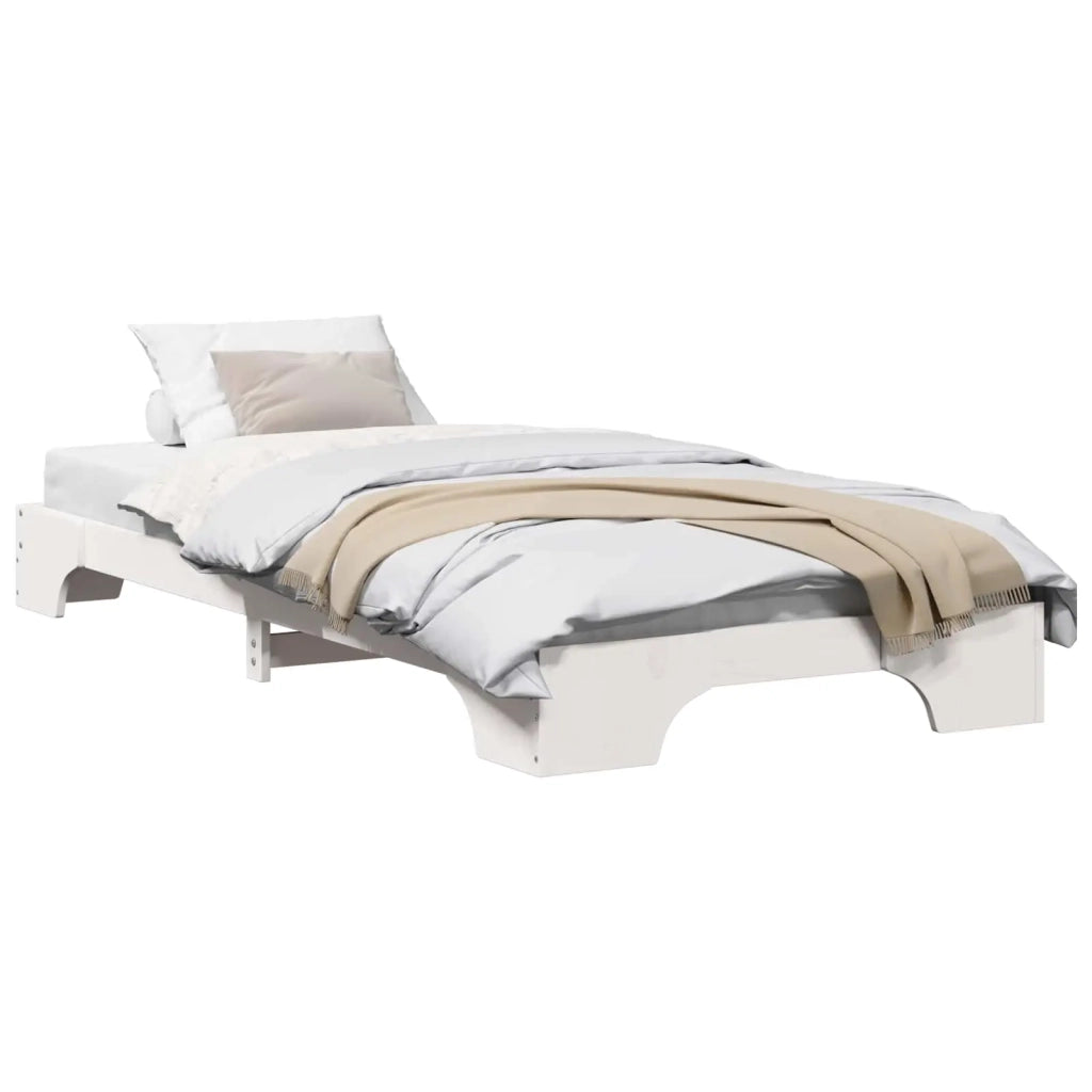 Letto singolo | Letto per adulti | Struttura del letto Bianco 100 x 200 cm Pino massello