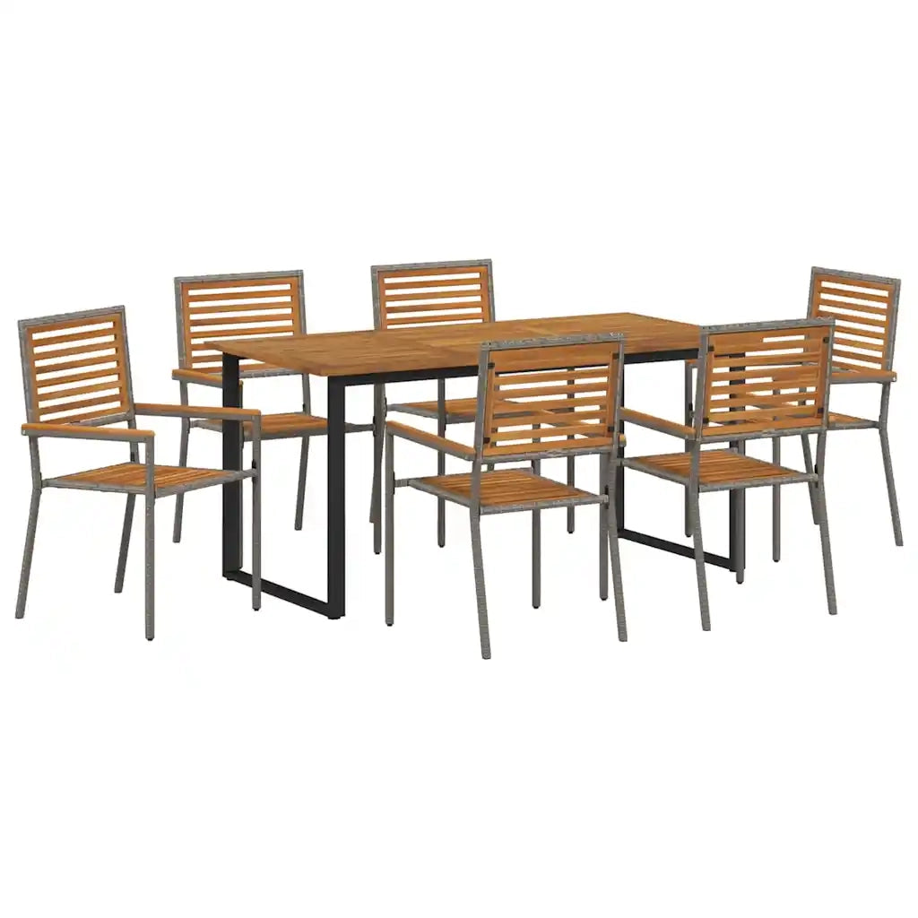 Set da Pranzo per Giardino 7 pcs Grigio 3365461