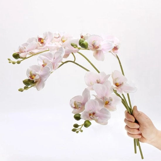 Orchidee artificiale 4 pezzi - Faux Phalaenopsis - 45 cm - Rosa chiaro - Ideale per vaso/decorazione di festa