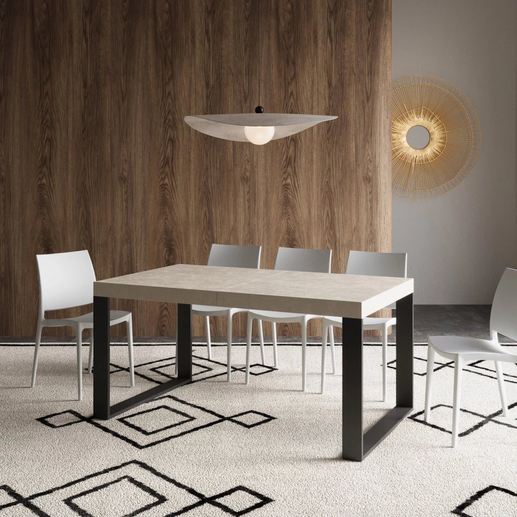 Tavolo allungabile 90x160/264 cm Tekno cashmere gambe antracite