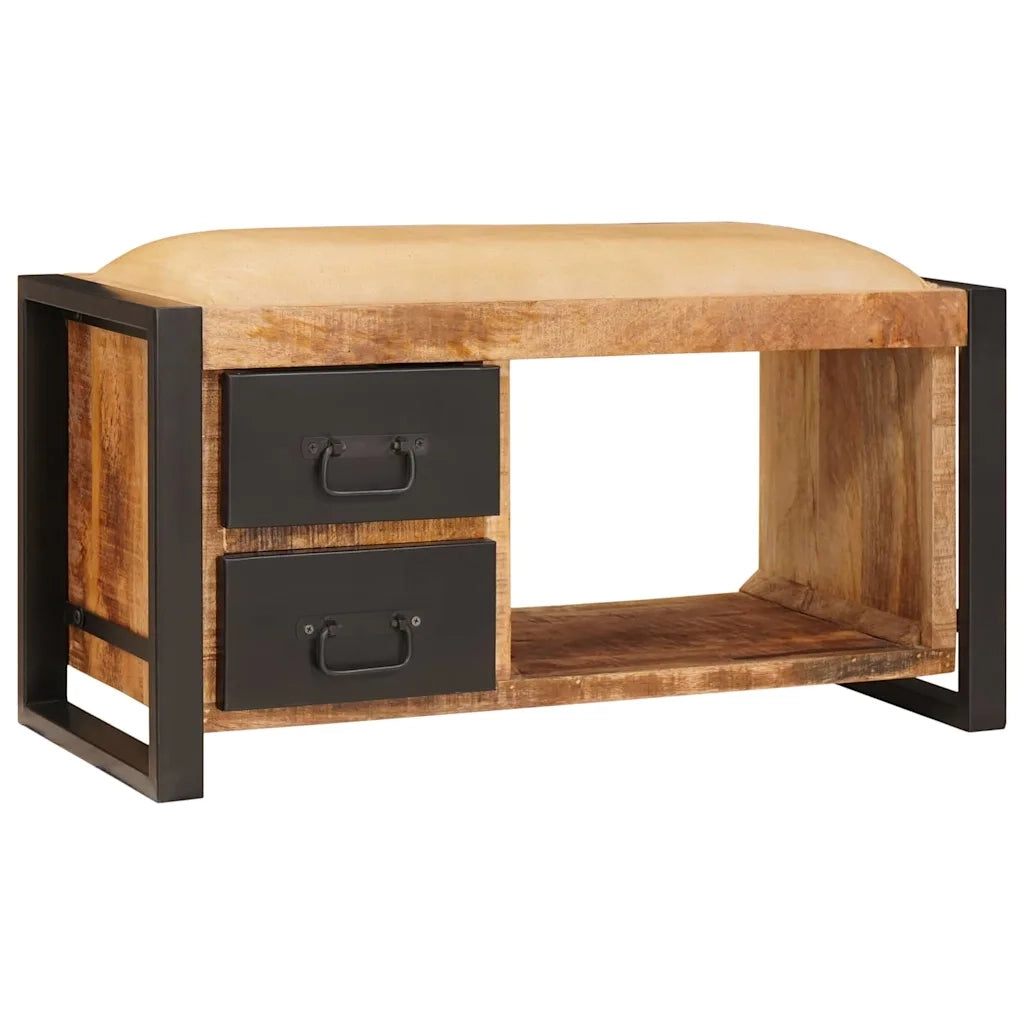 Panchina con contenitore Marrone Legno massello di mango