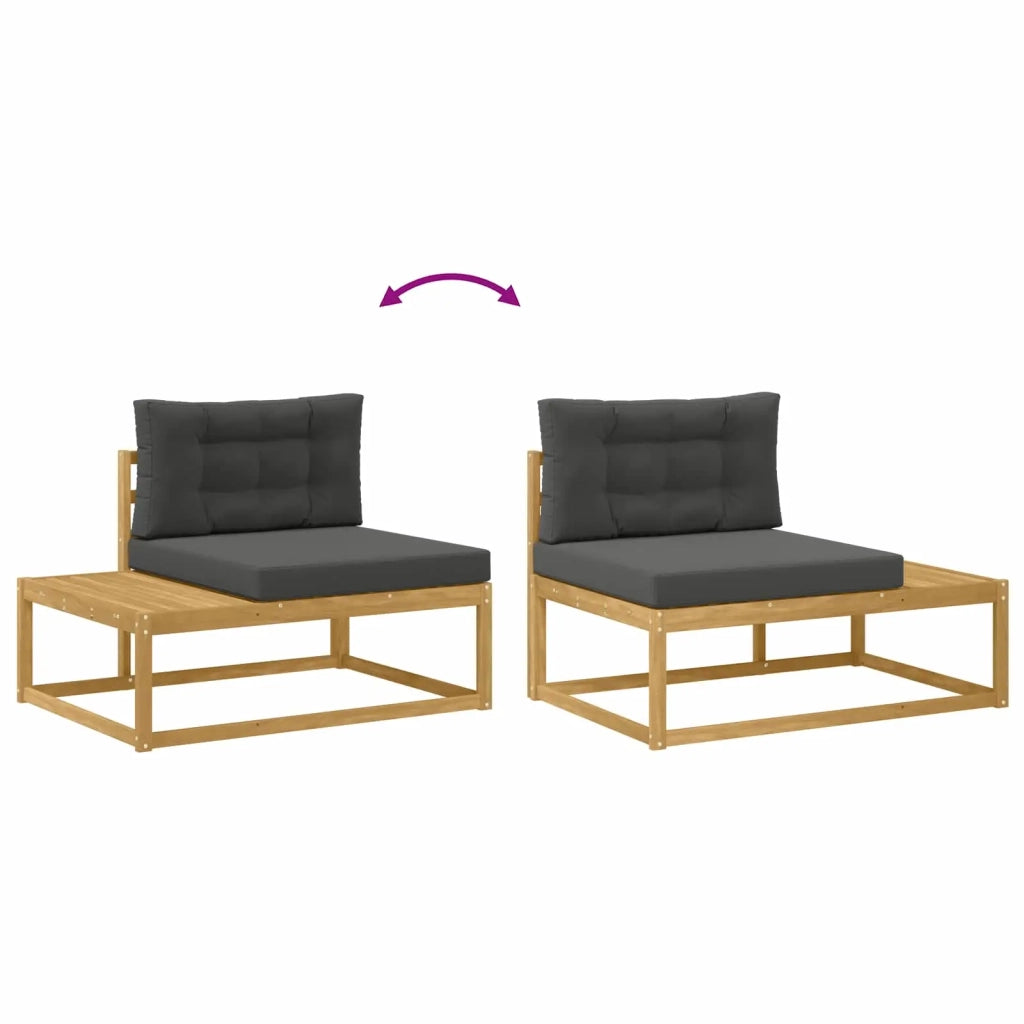 Set di divani da esterno 5 pz Bianco Poliestere 3387006