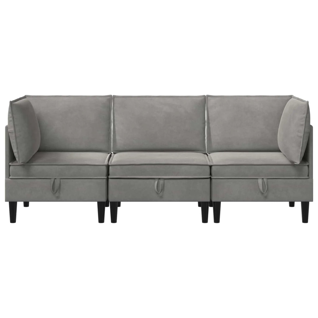 Set di mobili per il soggiorno 3 pcs Grigio Chiaro Velluto 3413728