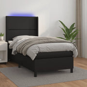 Giroletto a Molle con Materasso e LED-Struttura Letto Nero 90x200 cm Similpelle 592350