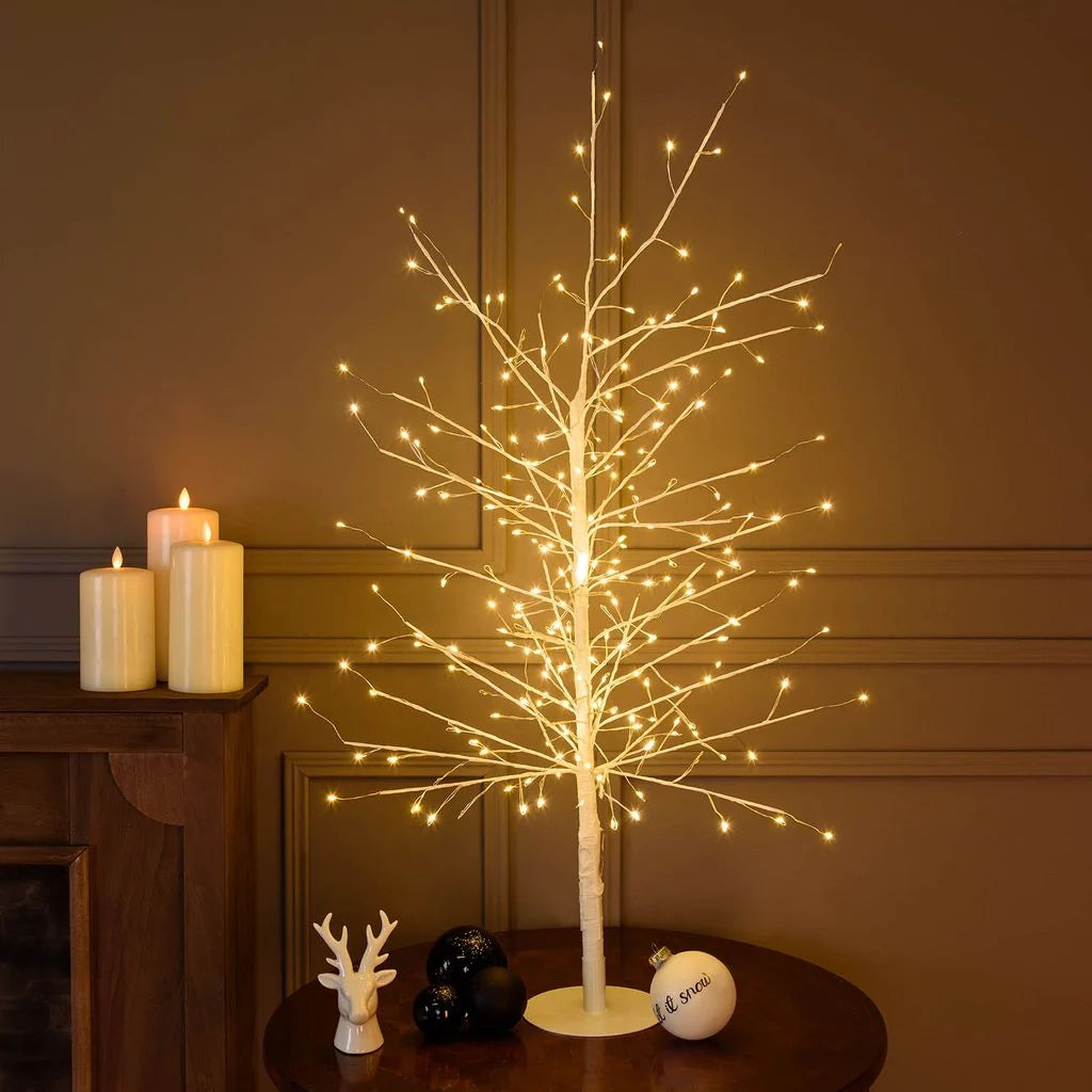 Albero Ramo di Tiglio bianco h 0,6 m, 160 microled bianco caldo, uso interno