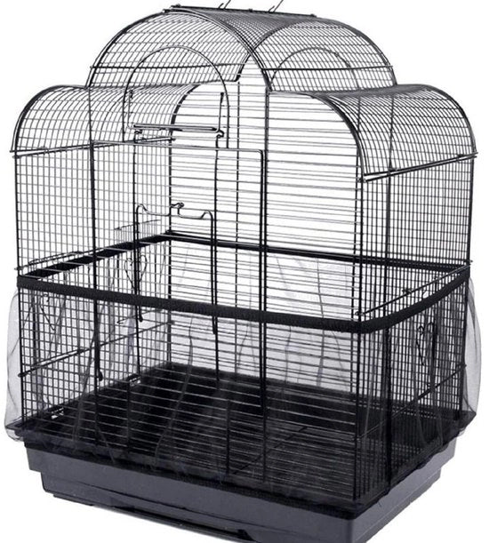 Casa per Uccelli Rok - Struttura Adattabile a Cinghia Elastica - Reticolo Leggero - Cornice - Cappa Stoffosa - Nero - Ambiente di Riposo Comodo per gli Uccelli - Casa per Uccelli Rok