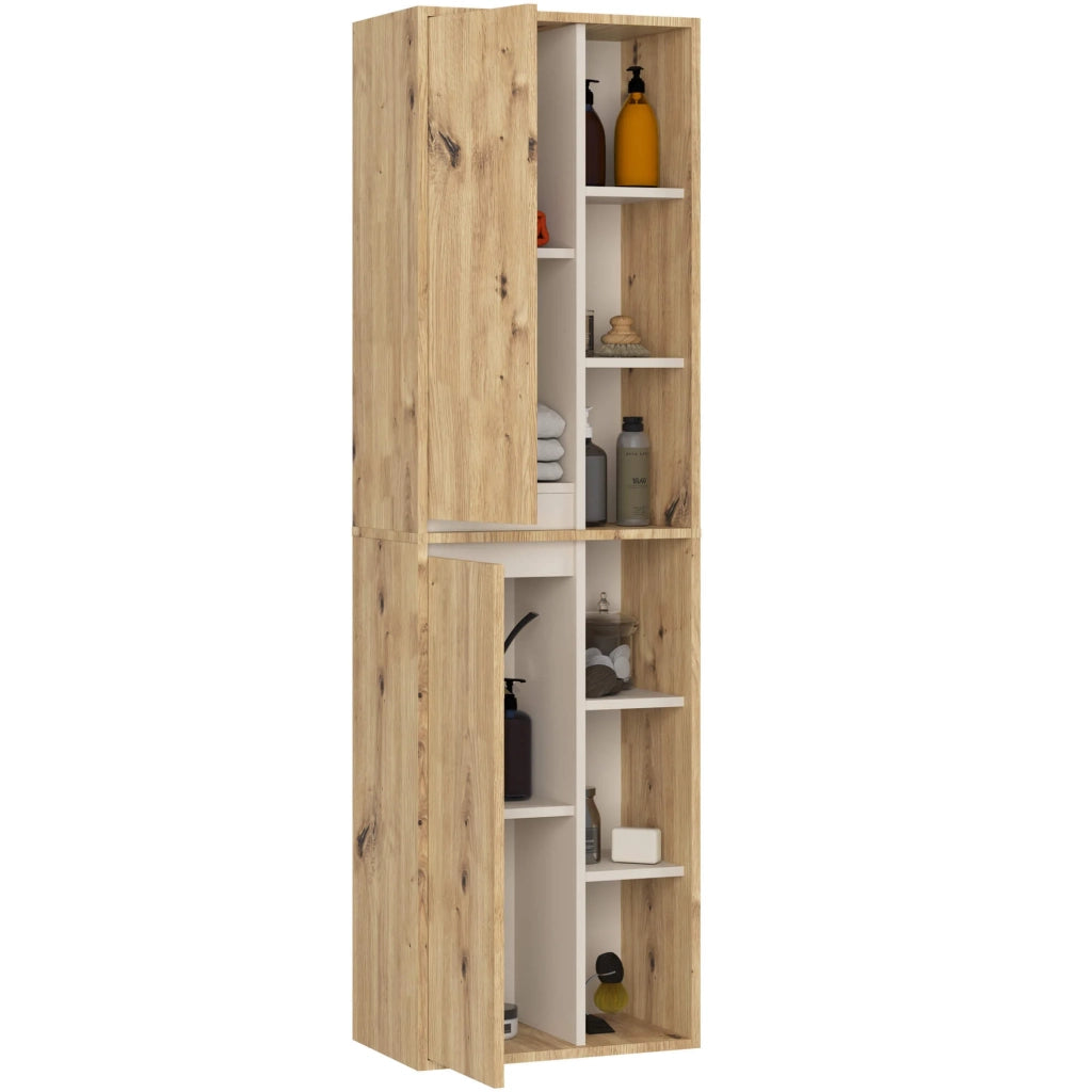 Colonna bagno sospesa VAMI Rovere Artisan, Cashmere 50 cm 2 ante 50x30x170 cm