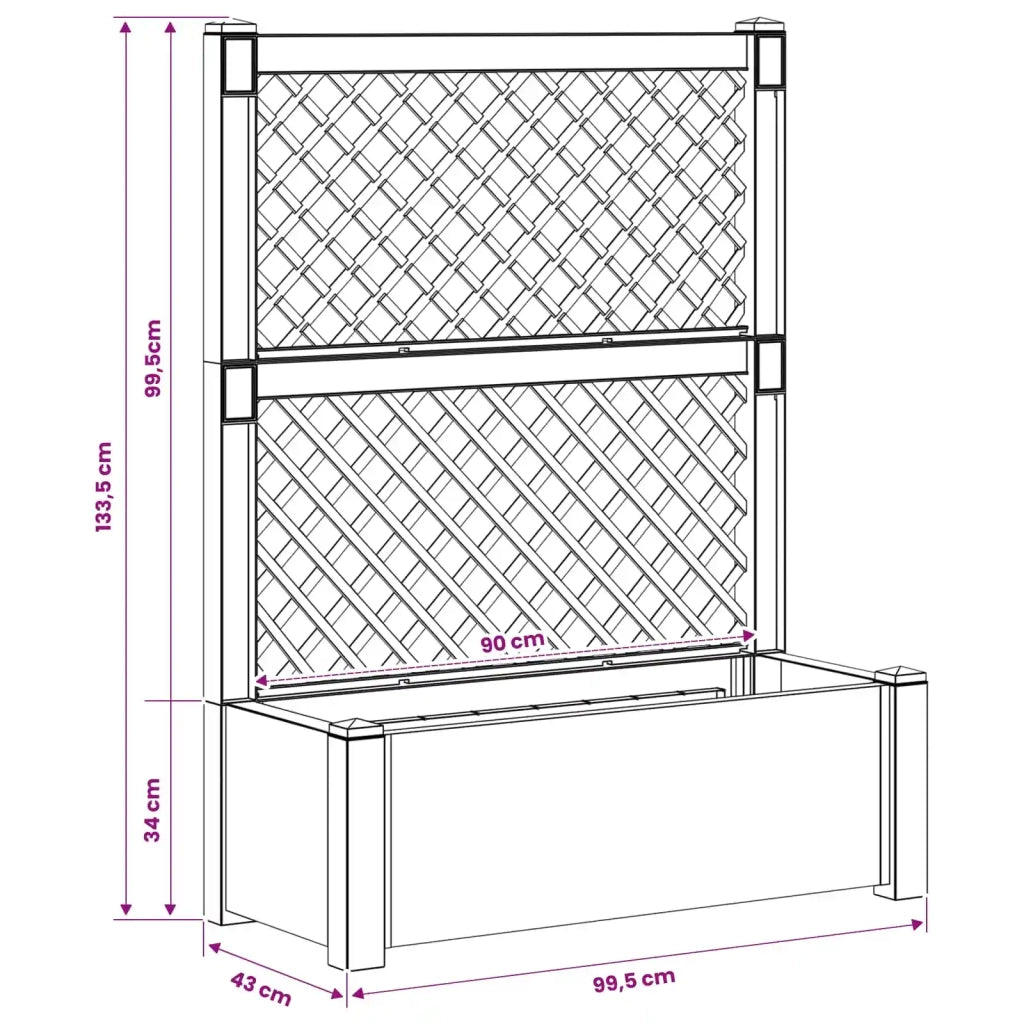 Vaso Grande con Direzione Antracite 99,5 x 43 x 133,5 cm PP 42041724