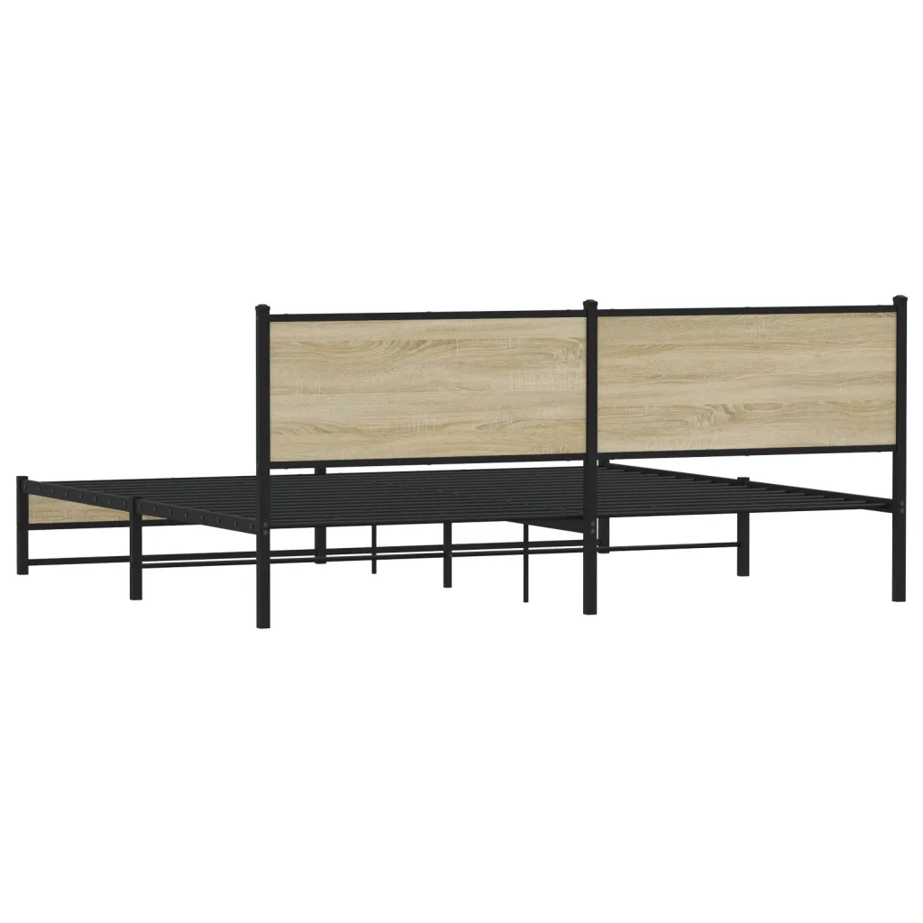 Giroletto senza Materaso in Metallo Rovere Sonoma 200x200 cm