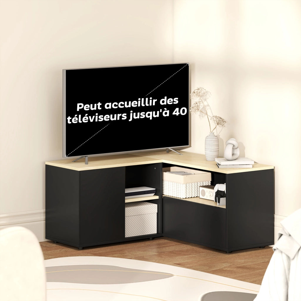 Mobile TV Angolare ¨C Minimal ¨C Quercia e Nero 90x90x45 cm