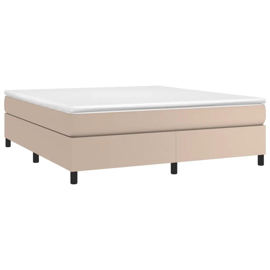 Letto matrimoniale | Letto per adulti | Struttura Letto a Rete a Molle Cappuccino 160x200 cm in Similpelle
