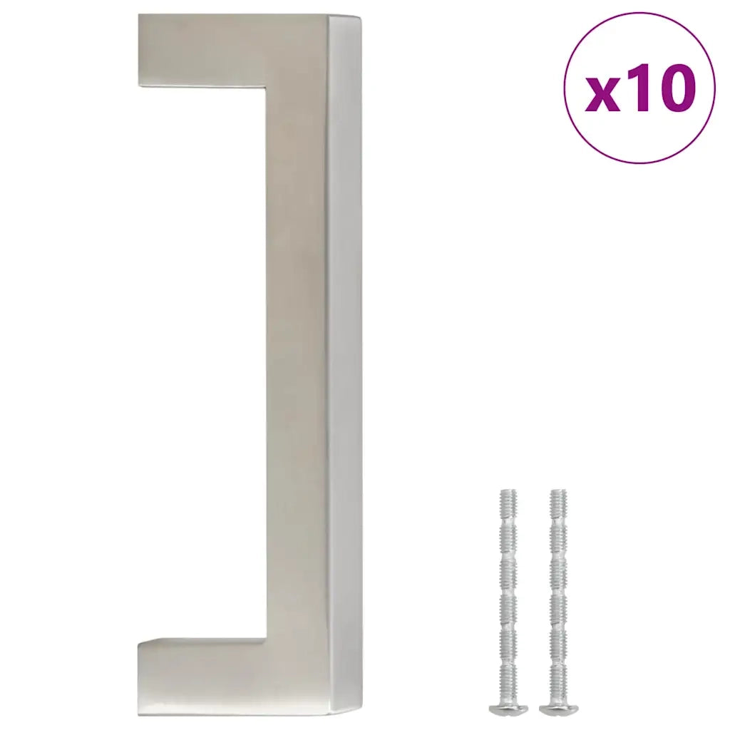Maniglie per Mobili 10pz Argento 96mm in Acciaio Inox 155381