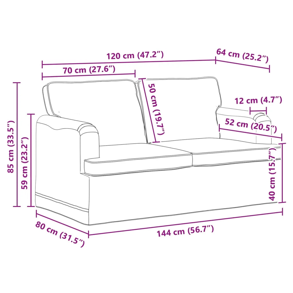 Divano | Divano da soggiorno | Sofa Verde Scuro 144 x 80 x 85 cm Tessuto