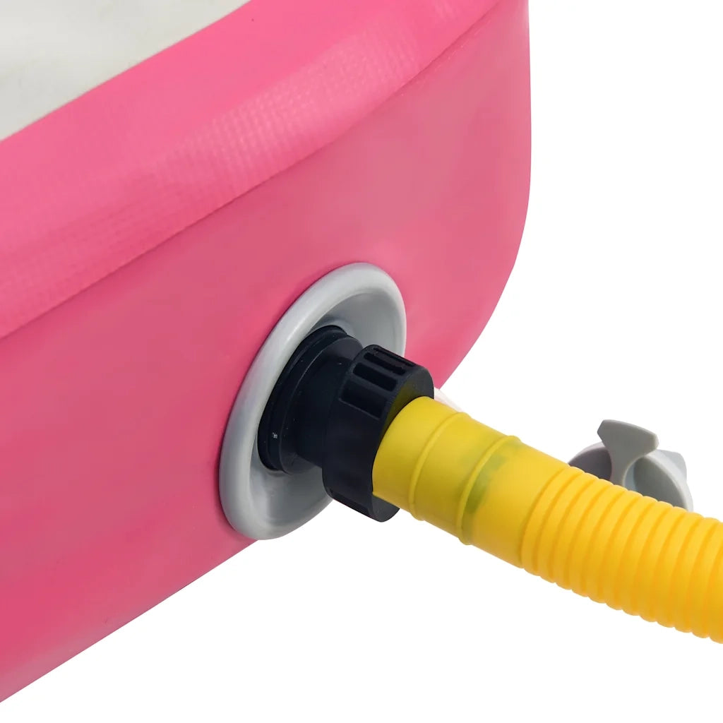 Tappetino Ginnastica Gonfiabile con Pompa 300x100x20cm PVC Rosa 92676