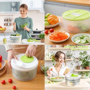 Centrifuga in plastica, centrifuga con coperchio, centrifuga con manovella, centrifuga, ripiegabile, 5 litri, aiuto in cucina per asciugare verdure, insalata, verdure e frutta