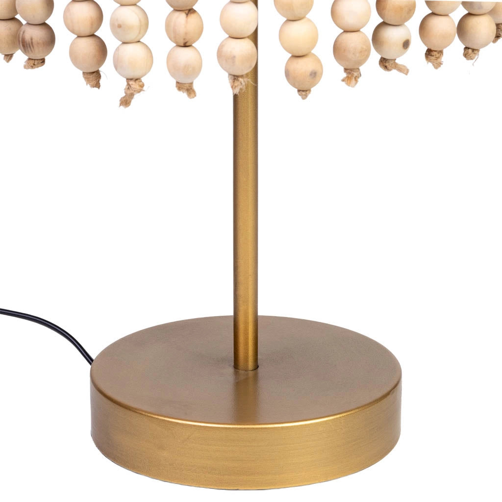Lampada da tavolo in metallo e legno 28,5x28,5x35/50h cm Oro