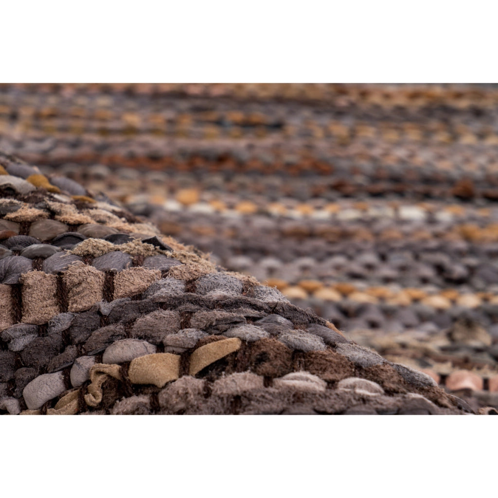 Tappeto in Vera Pelle Sonipat Braun Multicolore