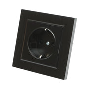 Presa schuko da incasso nera 220V, 16A, ABS 80x80mm