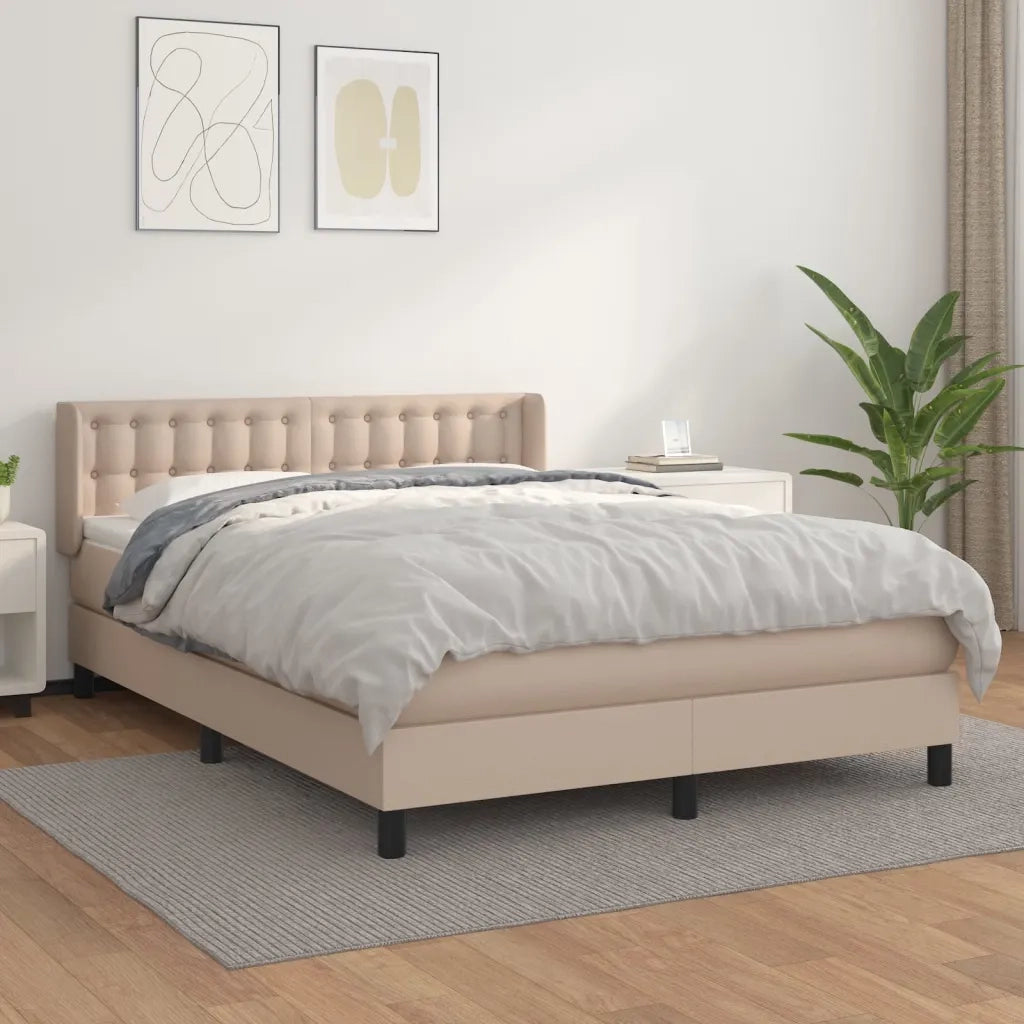 Giroletto a Molle con Materasso Cappuccino 140x200cm Similpelle