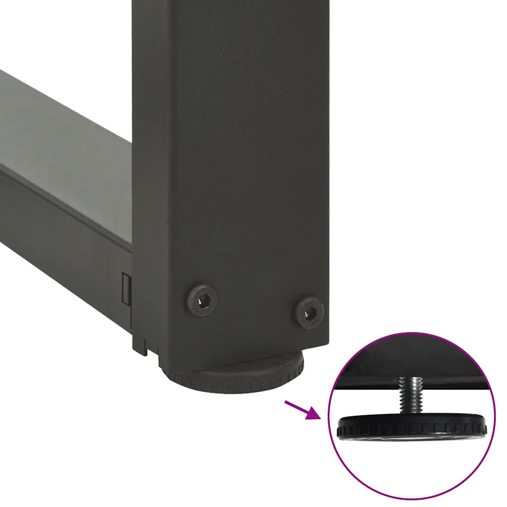 Gambe per tavolo da bar a forma di T 2 pz | Piede del tavolo Antracite 50x35x(100-101) cm Acciaio