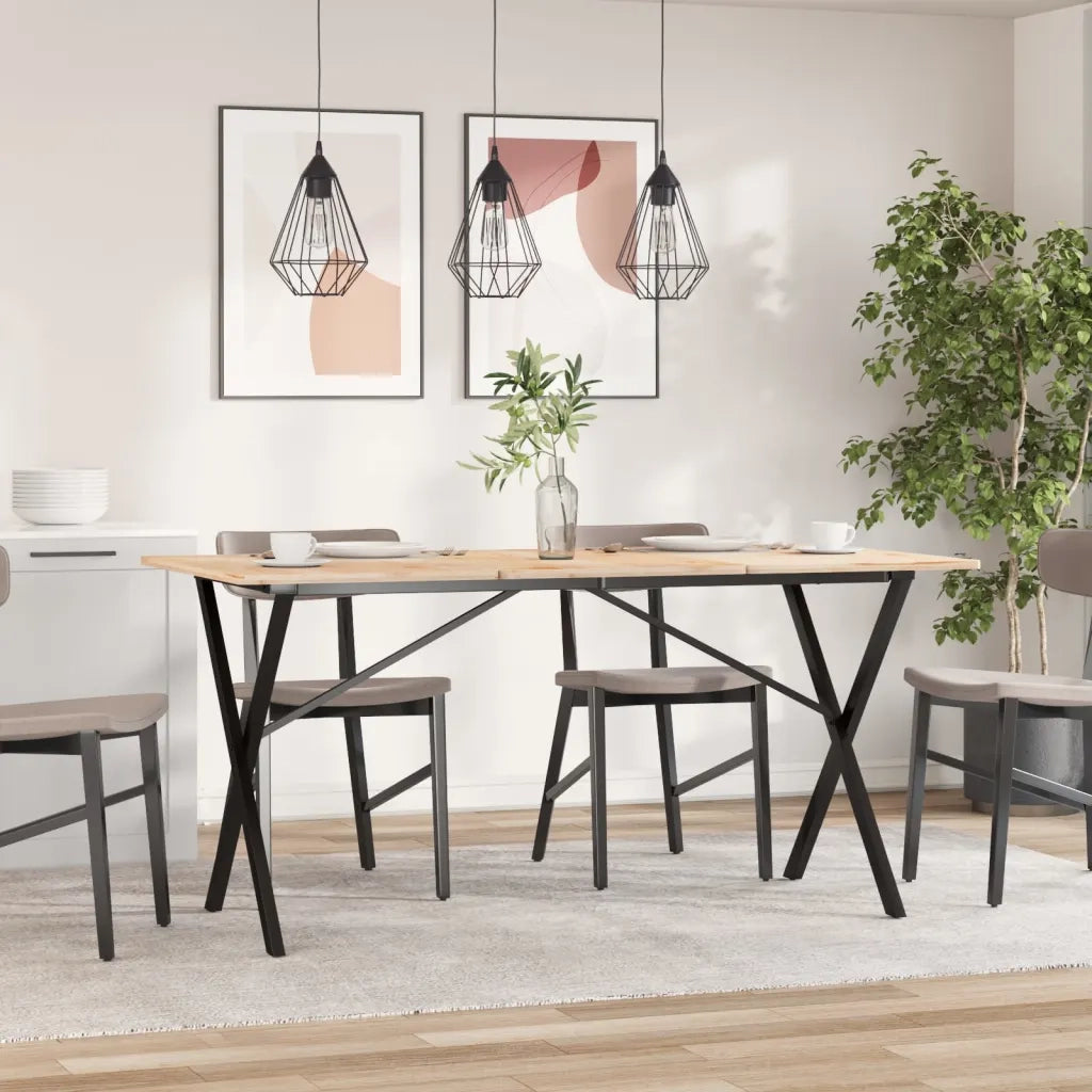 Telaio Gambe a X per Tavolo da Pranzo | Piede del tavolo 140x60x73 cm in Acciaio