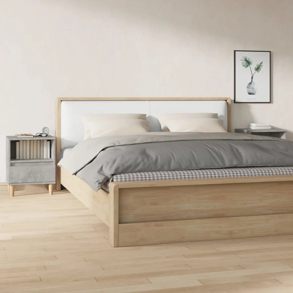 Comodini 2 pz-Set di 2 Tavolino da notte Grigio Cemento 40x35x50 cm 558940