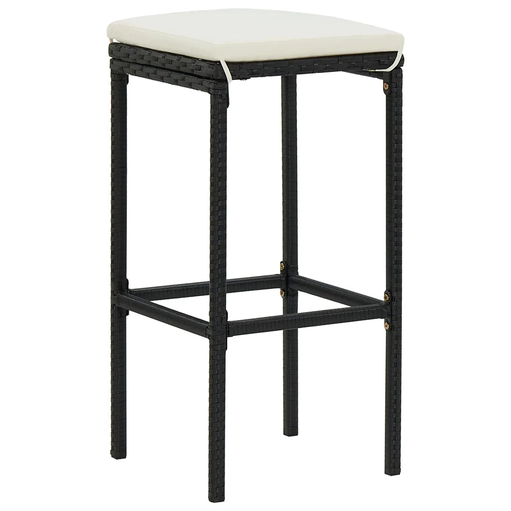 Set da Bar 3 pz in Polyrattan Nero CFW9162878