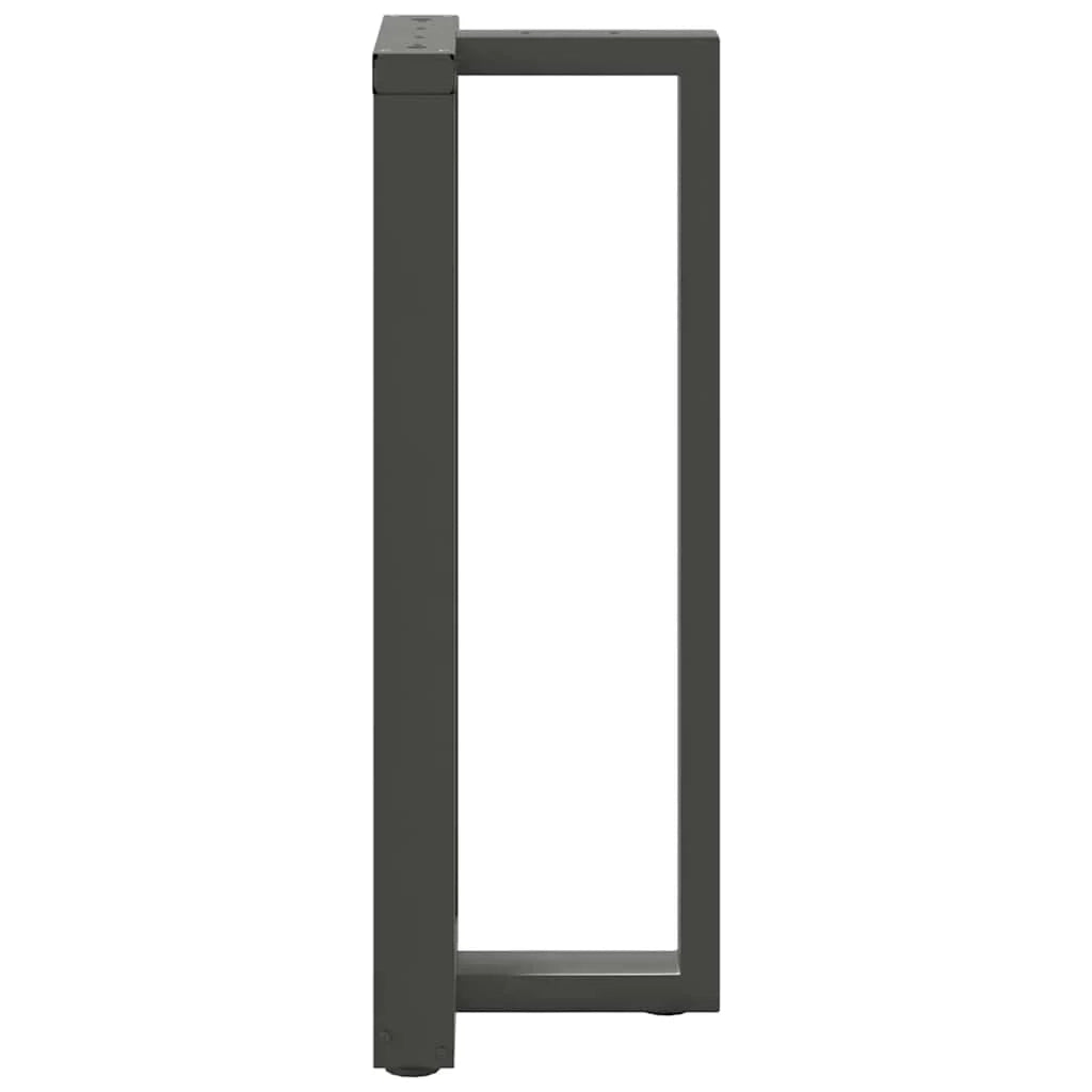 Set di 2 gambe per tavolo da bar a forma di T 40 x 35 x 100 cm con piedini regolabili design moderno in acciaio antracite 02_0057350