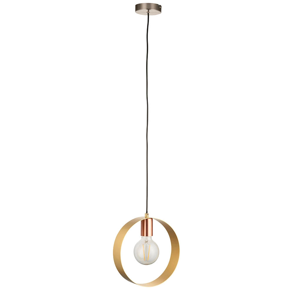 Lampada a sospensione HOOP anello ottone E27 Endon