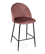 Sgabello cucina imbottito, sgabello alto in velluto rosso mattone piede nero – Nicole - SG36NIPN