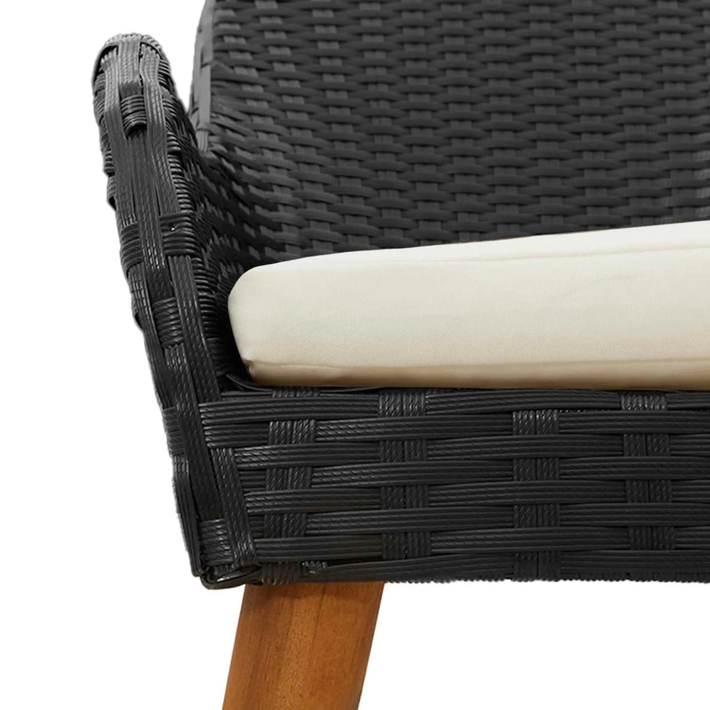 Set da Pranzo per Giardino con cuscino 7 pcs Nero polyrattan 3261621