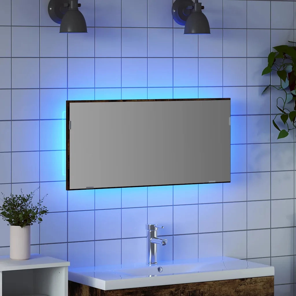 Specchio Marrone 80 x 37 cm Vetro e Legno Ingegnerizzato