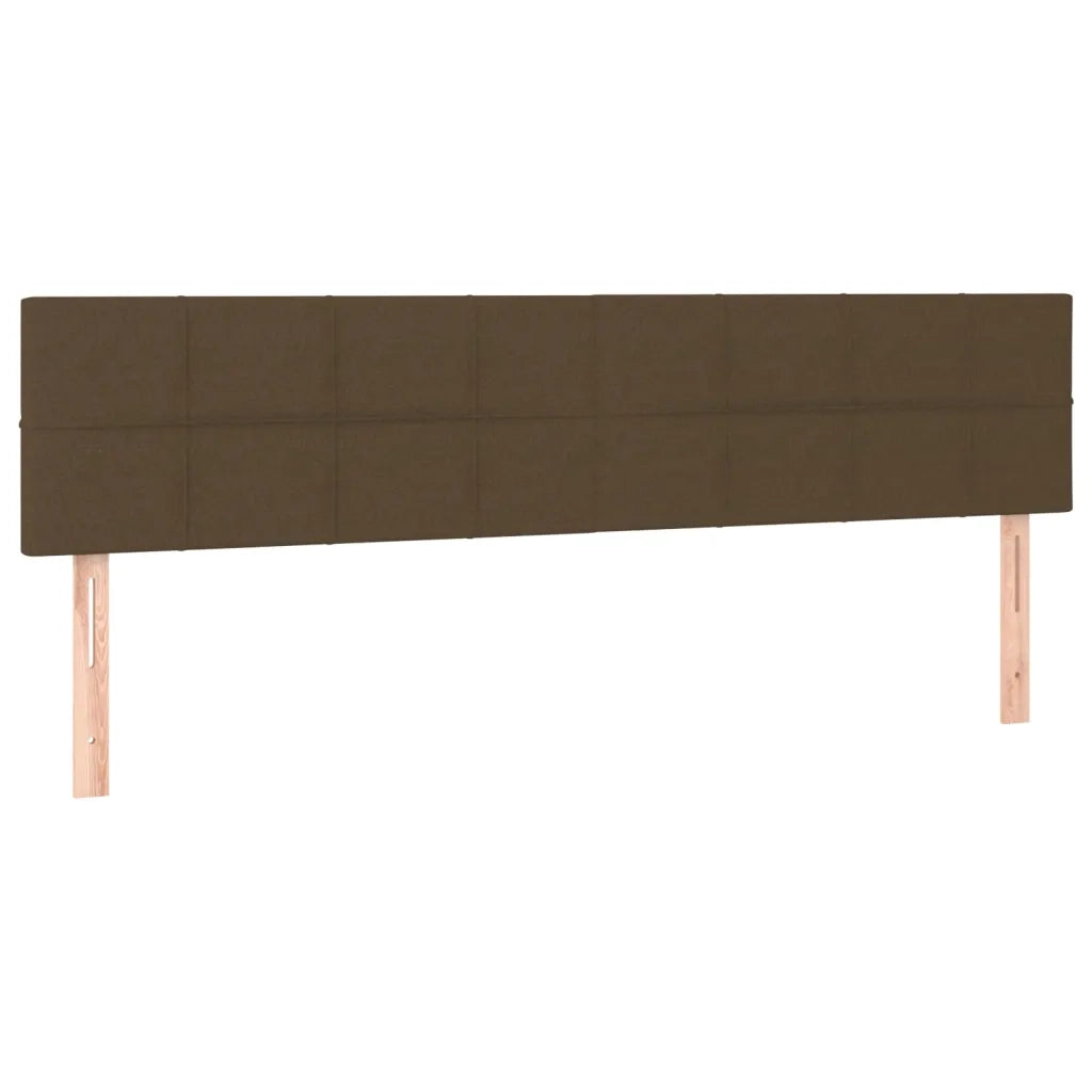 Testiera 2 pz-Set di 2 Testata-Testiera Decorativa Marrone Scuro 100x5x78/88 cm in Tessuto 747832