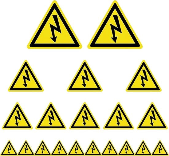 Etichette di avvertimento elettrico - 20 pezzi - Diversi formati - Etichette di sicurezza per schaltbox - Sicurezza elettricità
