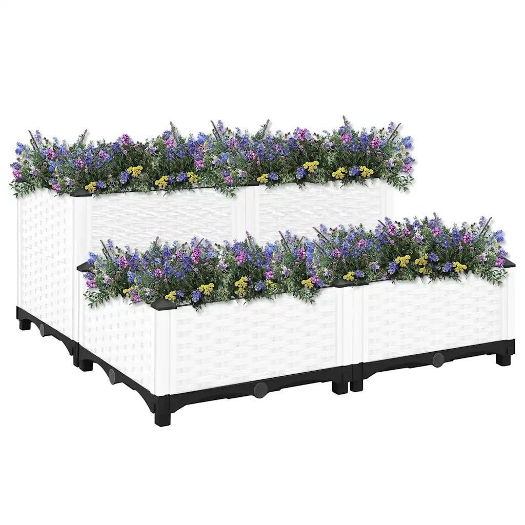 Fioriera | Cassetta per fiori | Vaso Rialzata 80x80x38 cm in Polipropilene