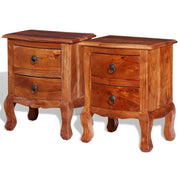 Comodino Comodino Comò Armadio Camera da letto Mobili con cassetti 2 pz Legno massello di acacia 1402018