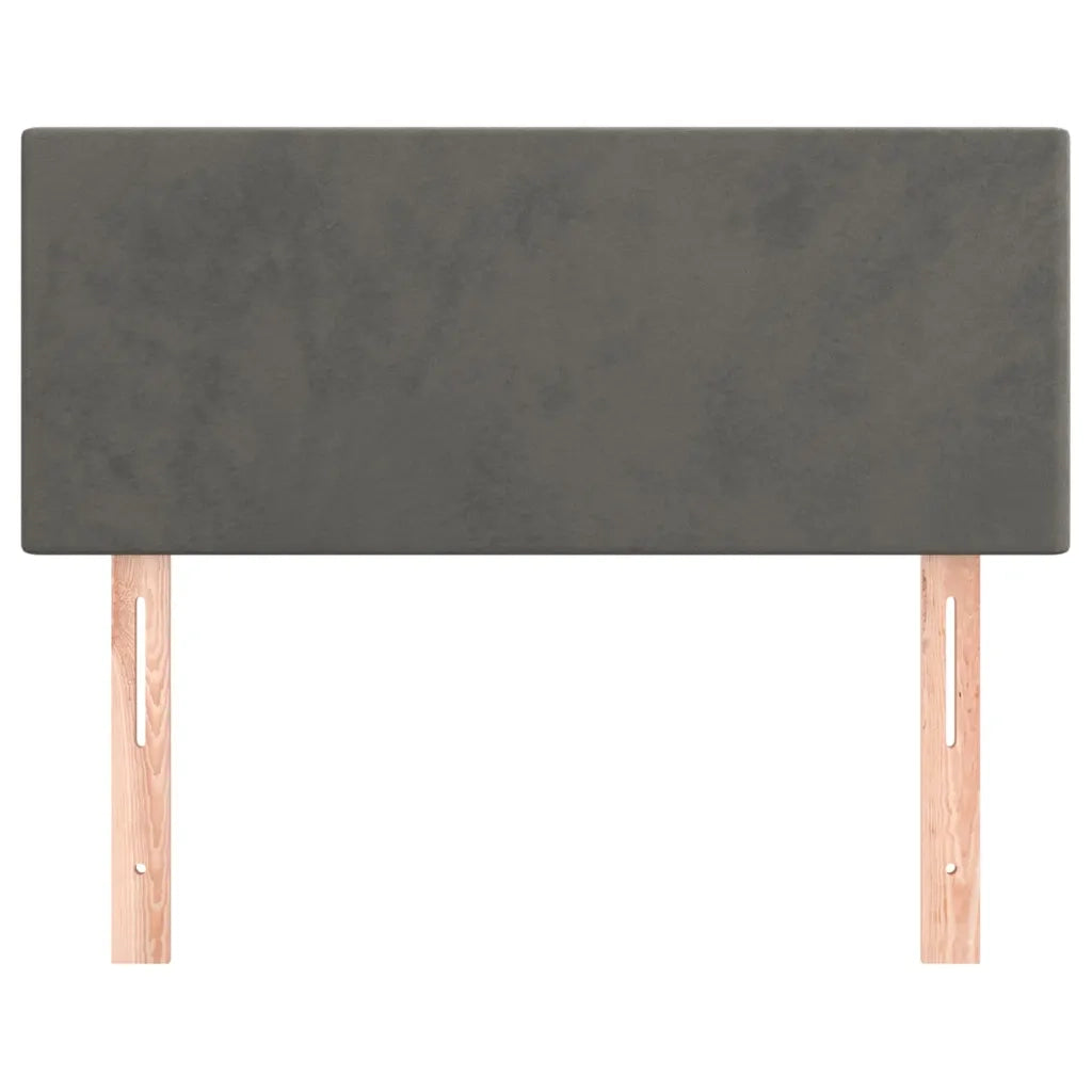 Testiera-Testata Decorativa Grigio Scuro 100x5x78/88 cm in Velluto 486588