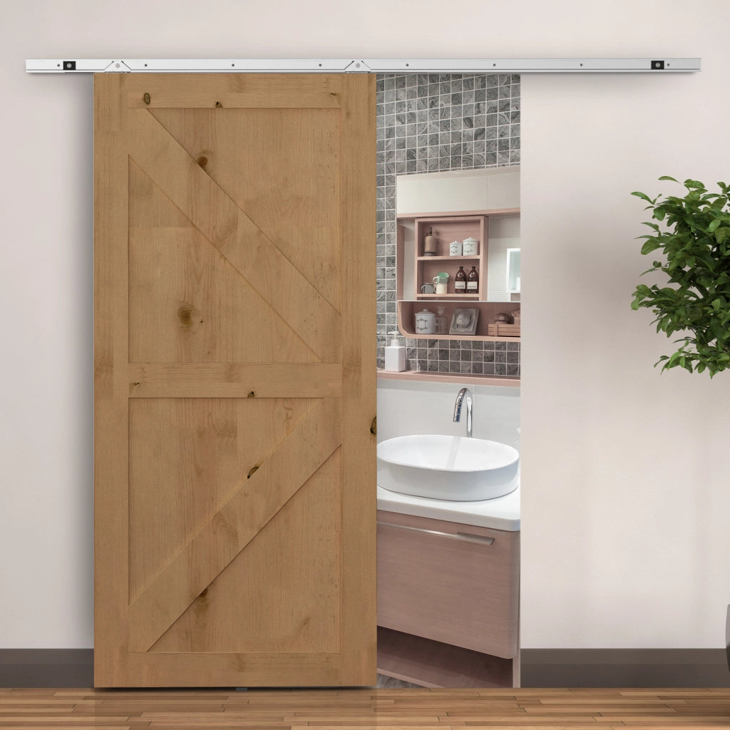 Kit Porta Scorrevole ¨C Xylo ¨C Metallo con Guida e Accessori 186 cm