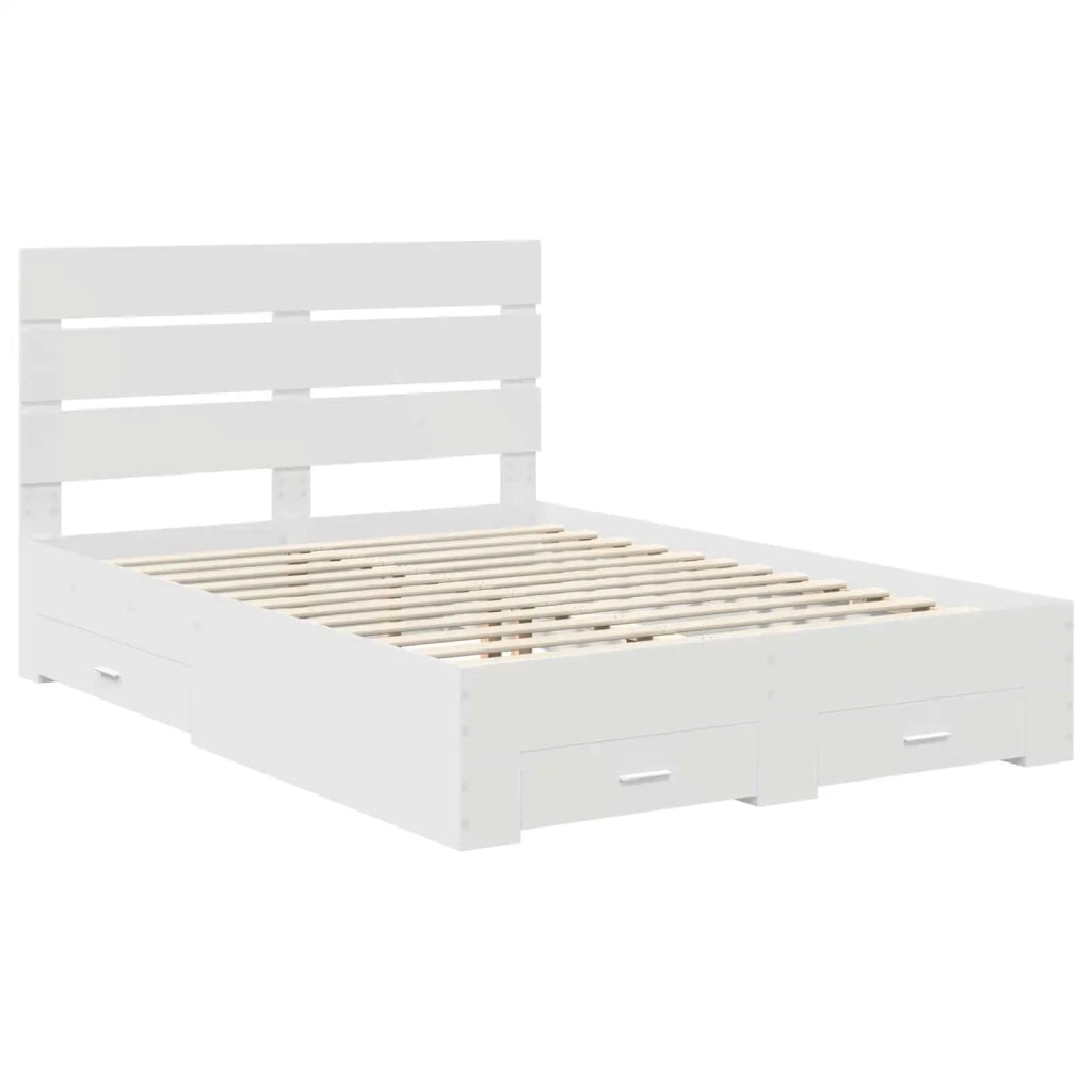 Struttura del letto-Giroletto-Rete del Letto Bianco 160 x 200 cm Legno multistrato 906706