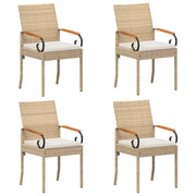 Sedie da giardino con cuscino 4 pz | Sedie da Esterno Beige e Bianco Crema