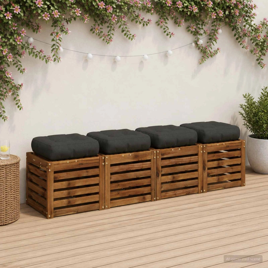 Cuscini per Sedia in 4 Pezzi VIANEN 4 pcs 100% Poliestere 953465