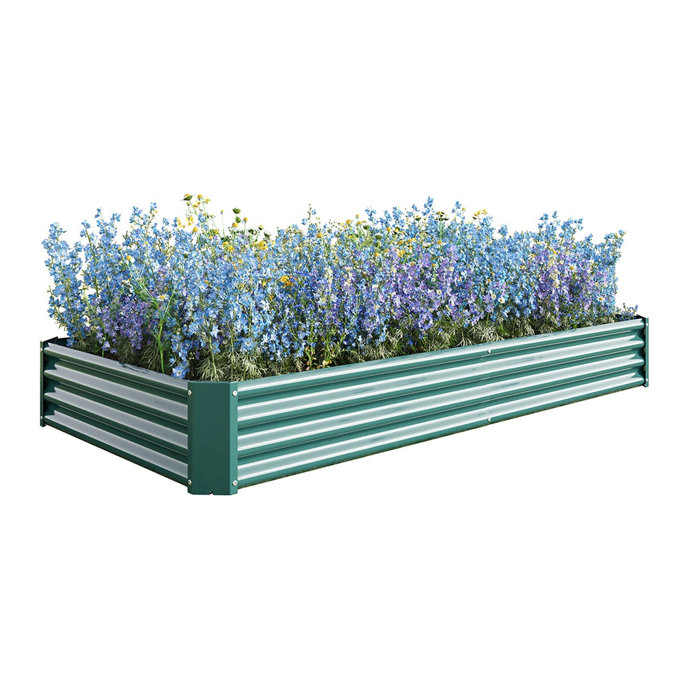 Aiula rialzata-Xylo-Metallo-design stabile, antiruggine, senza fondo, per orto/giardino