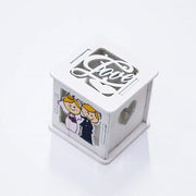Trade Shop - Set 12pz Scatola Sposi Matrimonio 5.5x5.5cm Legno Bianco Scritta Love Bomboniera -