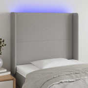 Testiera a LED-Testata con LED Grigio Chiaro 93x16x118/128 cm in Tessuto 726579