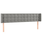 Testiera | Testata ad Orecchio Grigio Chiaro 163x16x78/88 cm in Velluto