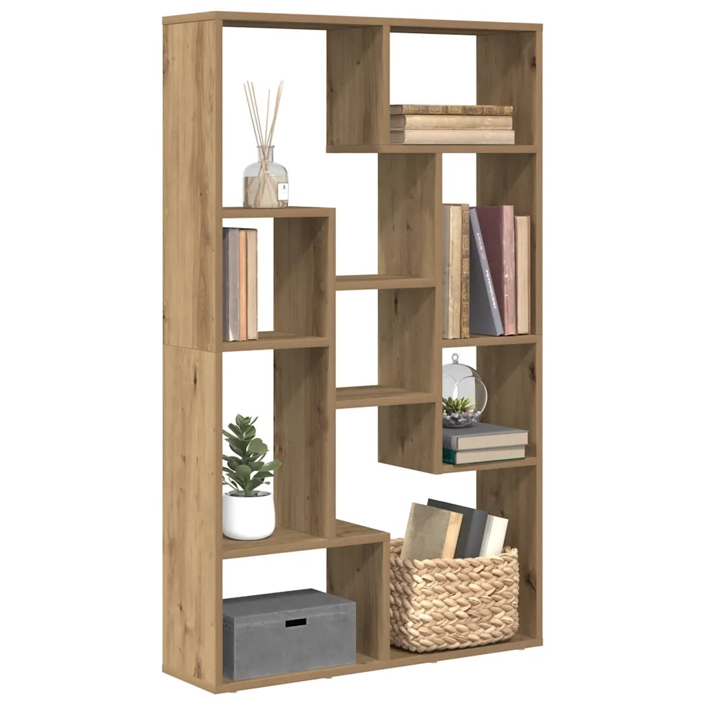 Libreria-Scaffale per Libri-Mobile di Stoccaggio Rovere Artigianale 72x20x120 cm in Truciolato